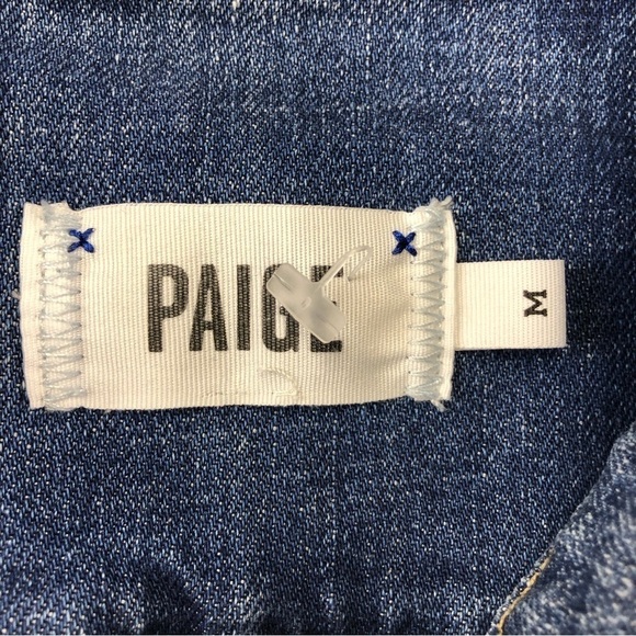 Paige Vermont medium wash denim jean jacket Medium lightly distressed - Picture 11 of 14